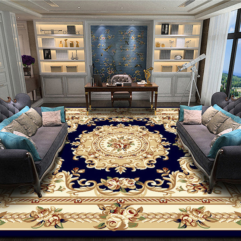 Avtoit | Retro Living Room Rug Multicolor Floral Indoor Rug Polypropylene Pet-Friendly Washable Easy Care Rug
