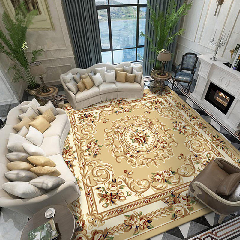 Avtoit | Retro Living Room Rug Multicolor Floral Indoor Rug Polypropylene Pet-Friendly Washable Easy Care Rug
