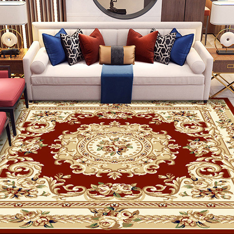 Avtoit | Retro Living Room Rug Multicolor Floral Indoor Rug Polypropylene Pet-Friendly Washable Easy Care Rug