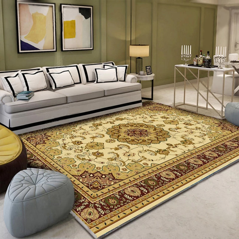 Avtoit | Western Floral Printed Rug Multifunctional Polyester Rug Pet-friendly Non-slip Rug for Living Room