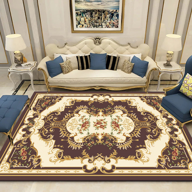 Avtoit | Western Floral Printed Rug Multifunctional Polyester Rug Pet-friendly Non-slip Rug for Living Room