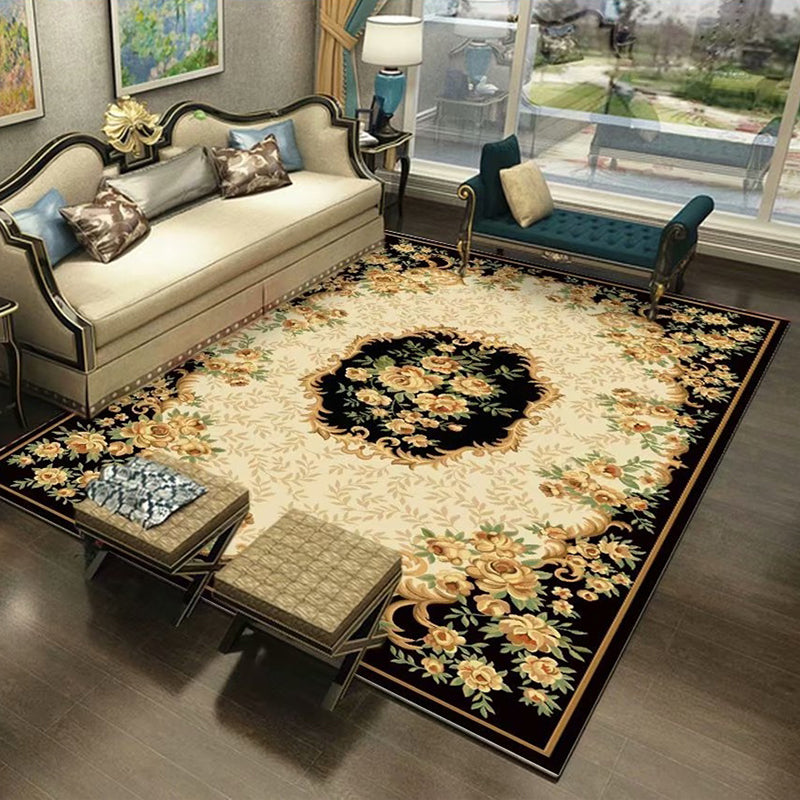 Avtoit | Southwestern Living Room Carpet Multicolored Floral Pattern Area Rug Polyester Non-Slip Back Easy Care Rug