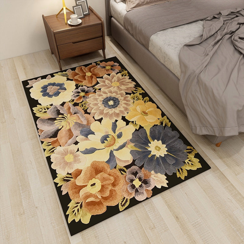 Avtoit | Americana Floral Pattern Rug Multicolored Polypropylene Area Rug Pet Friendly Machine Washable Indoor Rug for Living Room