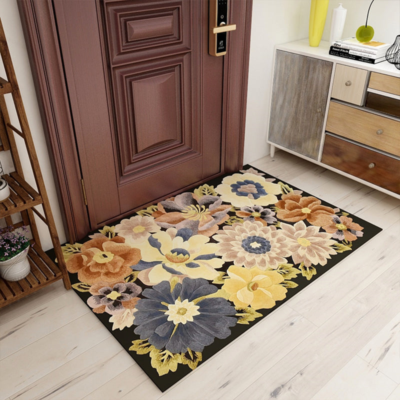 Avtoit | Americana Floral Pattern Rug Multicolored Polypropylene Area Rug Pet Friendly Machine Washable Indoor Rug for Living Room