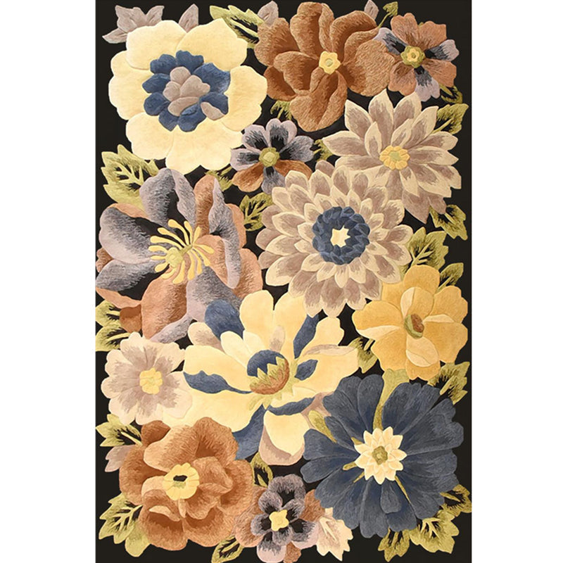 Avtoit | Americana Floral Pattern Rug Multicolored Polypropylene Area Rug Pet Friendly Machine Washable Indoor Rug for Living Room