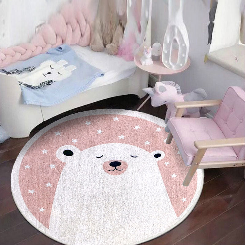 Avtoit | Relaxing Cartoon Print Rug Multi-Color Polyester Rug Non-Slip Machine Washable Easy Care Rug for Kids
