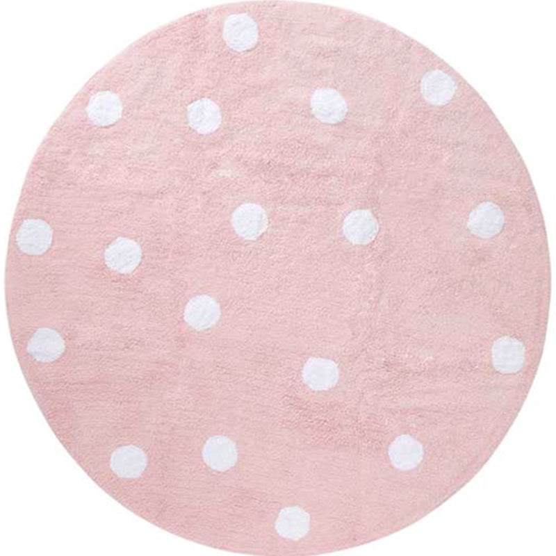 Avtoit | Multicolored simple rug Polyester polka dot print rug pet friendly non-slip backing rug for children's room