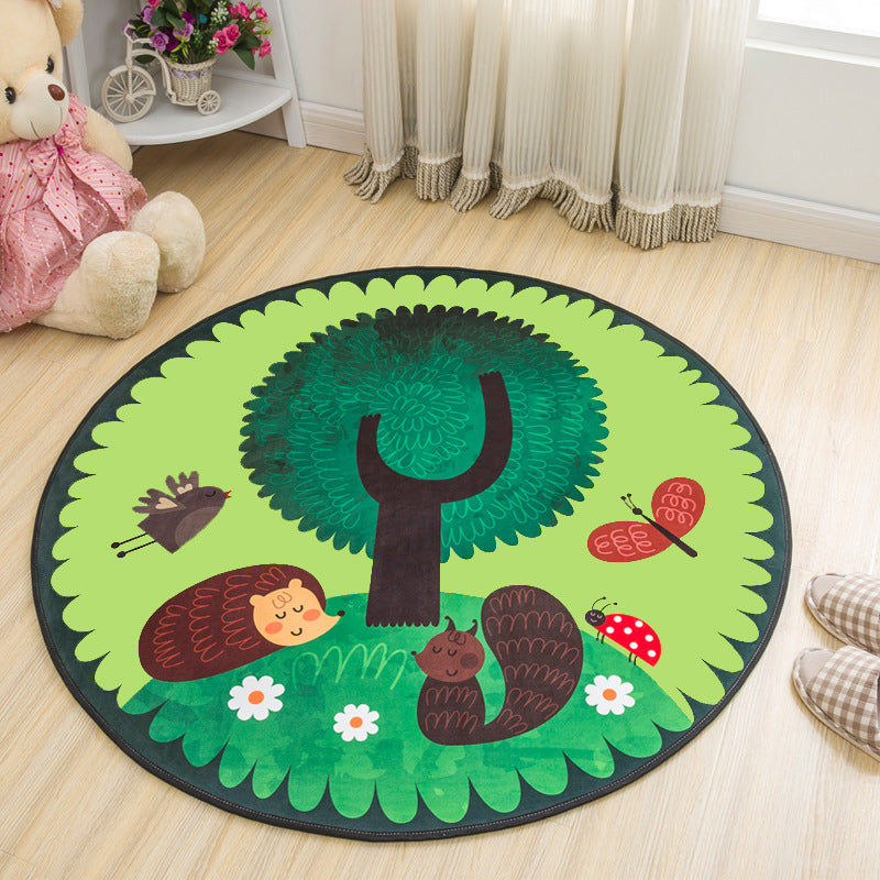 Avtoit | Calming Cartoon Rug Multicolor Cute Area Rug Polypropylene Non-Slip Machine Washable Rug for Kids