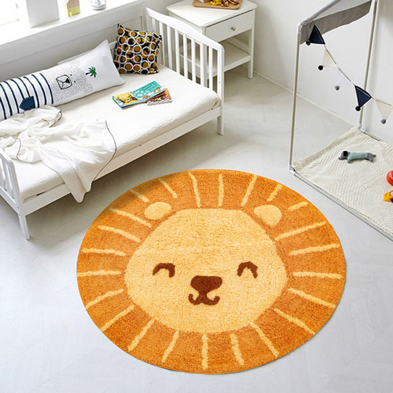 Avtoit | Classic Children's Room Rug Multicolored Cartoon Print Rug Polypropylene Washable Non-Slip Backing Rug