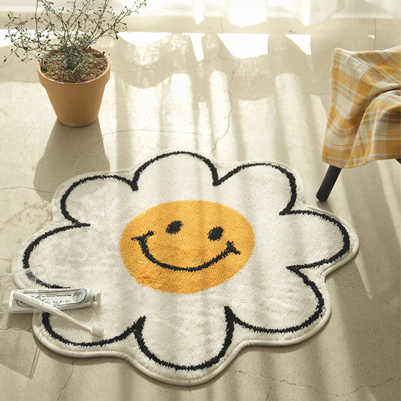 Avtoit | Irregular Shape Flower-rich Carpet Multicolored Designer Carpet Synthetic Non-slip Back Pet-friendly Carpet for Children