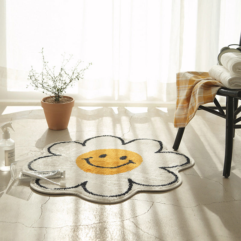 Avtoit | Irregular Shape Flower-rich Carpet Multicolored Designer Carpet Synthetic Non-slip Back Pet-friendly Carpet for Children