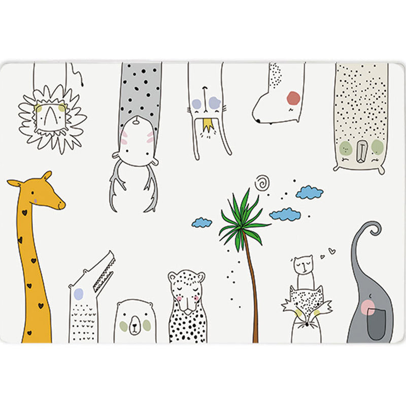 Avtoit | Unique Children's Room Carpet Multicolored Plant Print Carpet Polyester Non-slip Pet-friendly Stain-resistant Carpet
