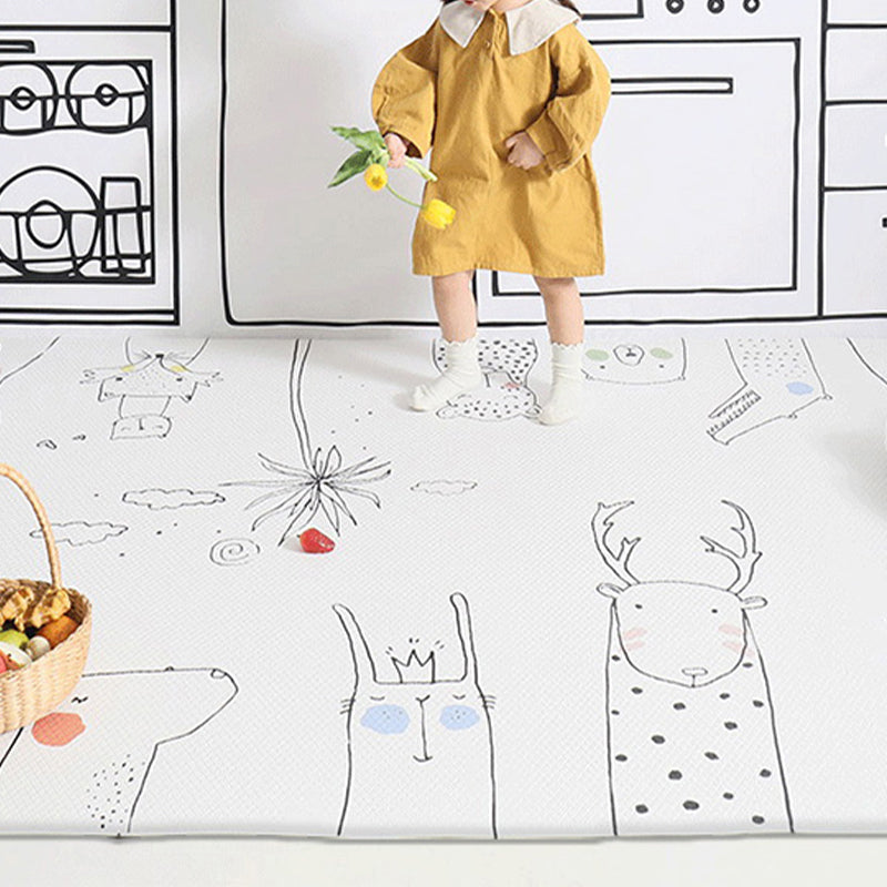 Avtoit | Unique Children's Room Carpet Multicolored Plant Print Carpet Polyester Non-slip Pet-friendly Stain-resistant Carpet