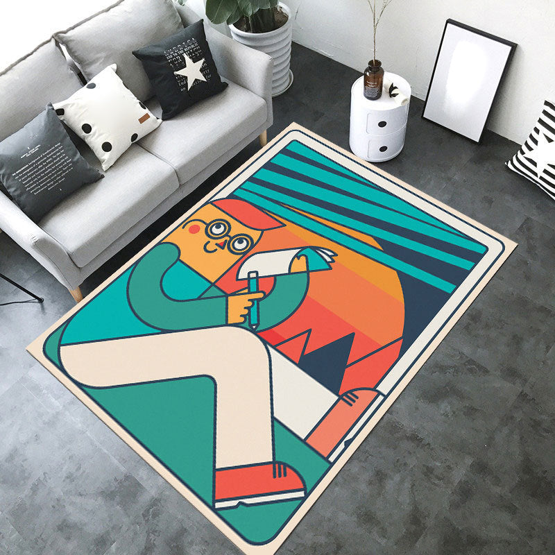 Avtoit | Designer Room Decor Carpet Multicolored Fairy Tale Print Carpet Polyester Anti-Slip Back Pet Friendly Carpet