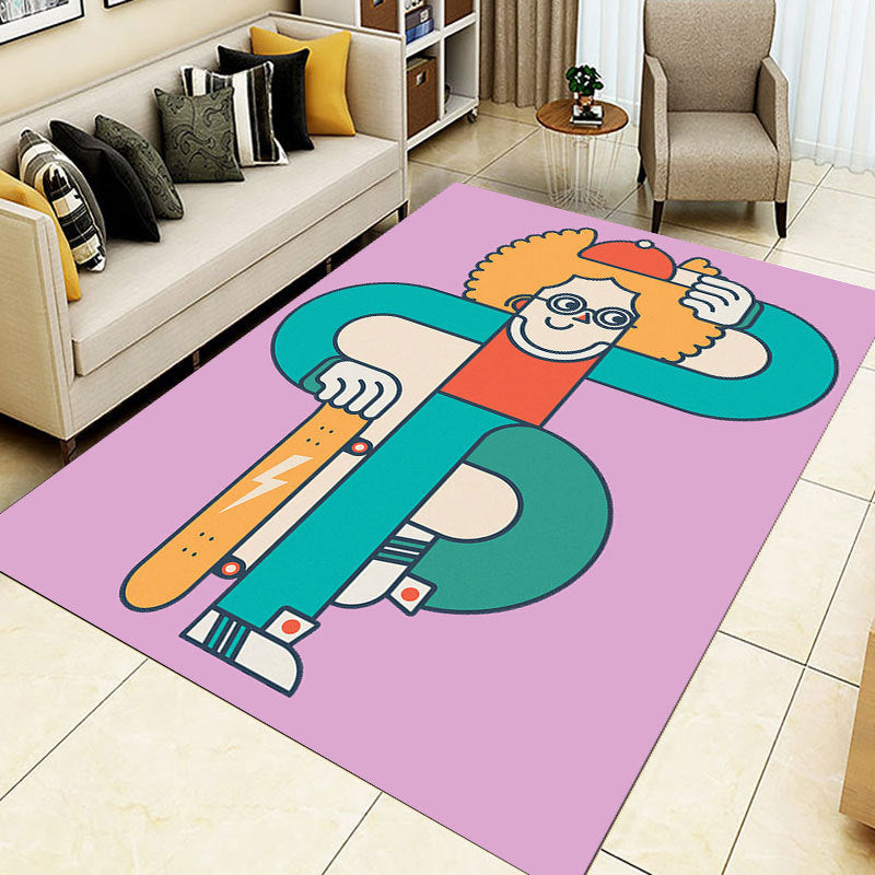 Avtoit | Designer Room Decor Carpet Multicolored Fairy Tale Print Carpet Polyester Anti-Slip Back Pet Friendly Carpet