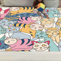 Avtoit | Funny Children's Room Carpet Multicolored Cartoon Print Carpet Synthetic Non-Slip Back Easy Care Carpet