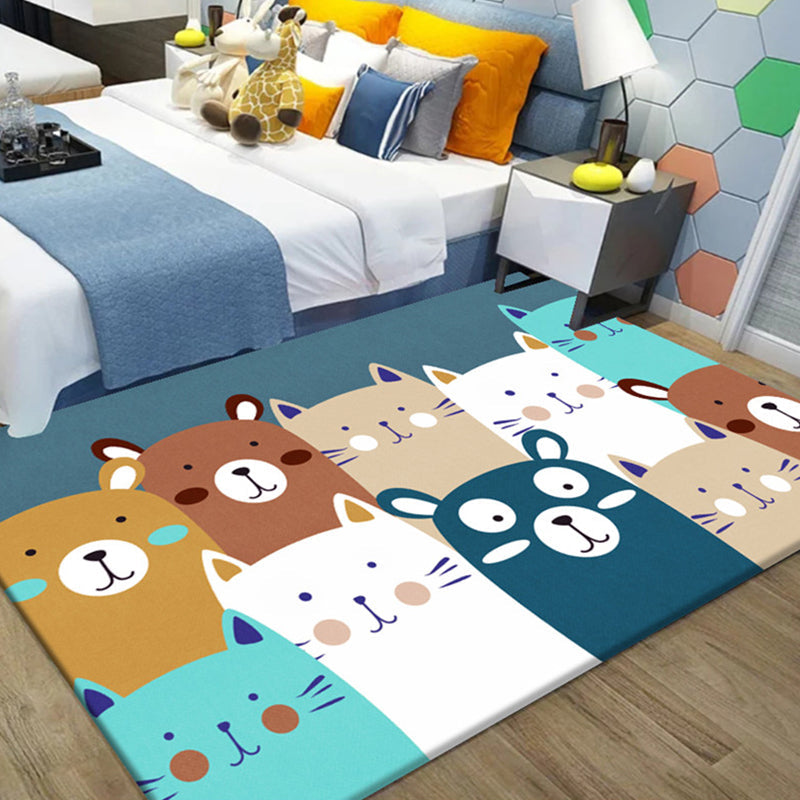 Avtoit | Beautiful Children's Room Carpet Multicolor Cartoon Pattern Area Rug Non-Slip Back Easy Care Indoor Rug