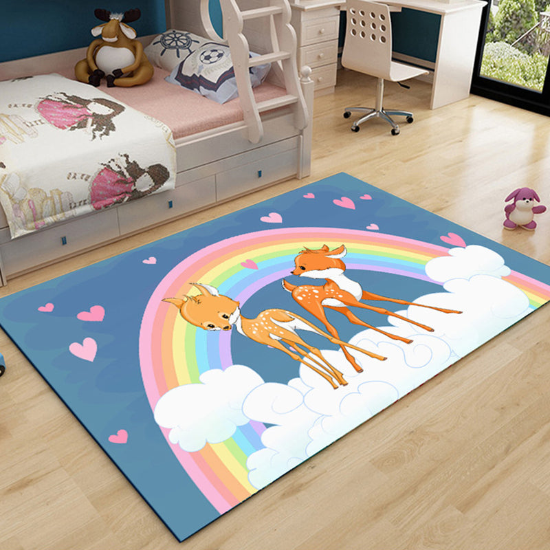 Avtoit | Beautiful Children's Room Carpet Multicolor Cartoon Pattern Area Rug Non-Slip Back Easy Care Indoor Rug