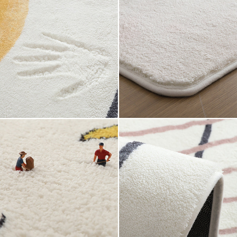 Avtoit | Lovelij Kids Room Rug Multi Color Cartoon Pattern Rug Polyester Non-slip Stain-resistant Rug