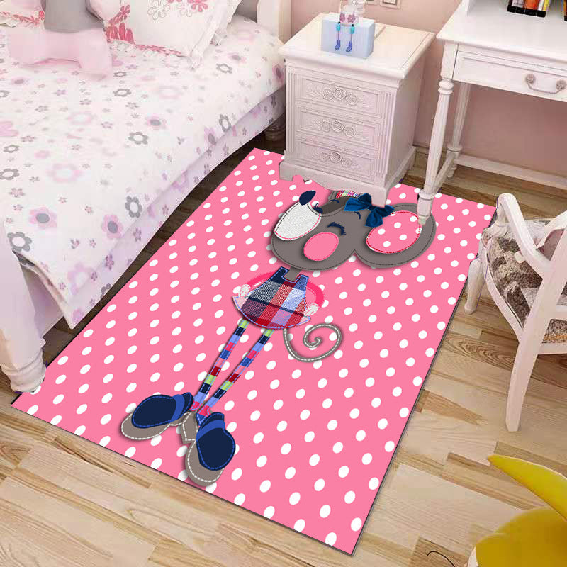 Avtoit | Beautiful Children's Rug Multicolored Cartoon Printed Area Rug Polypropylene Non-Slip Easy-Care Rug