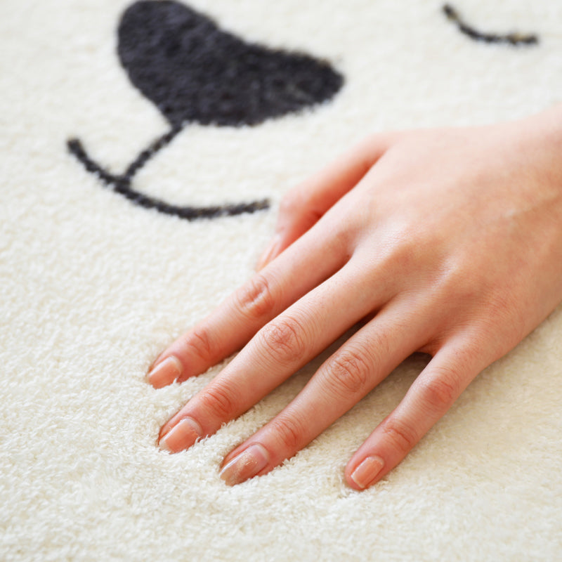Avtoit | Natural Bedroom Rug Multicolored Cartoon Print Rug Polypropylene Non-Slip Machine Washable Rug