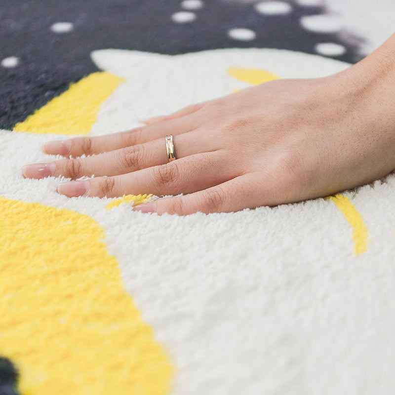 Avtoit | Multicolored Relaxation Carpet Synthetic Area Rug Non-slip Machine Washable Carpet for the Children's Room