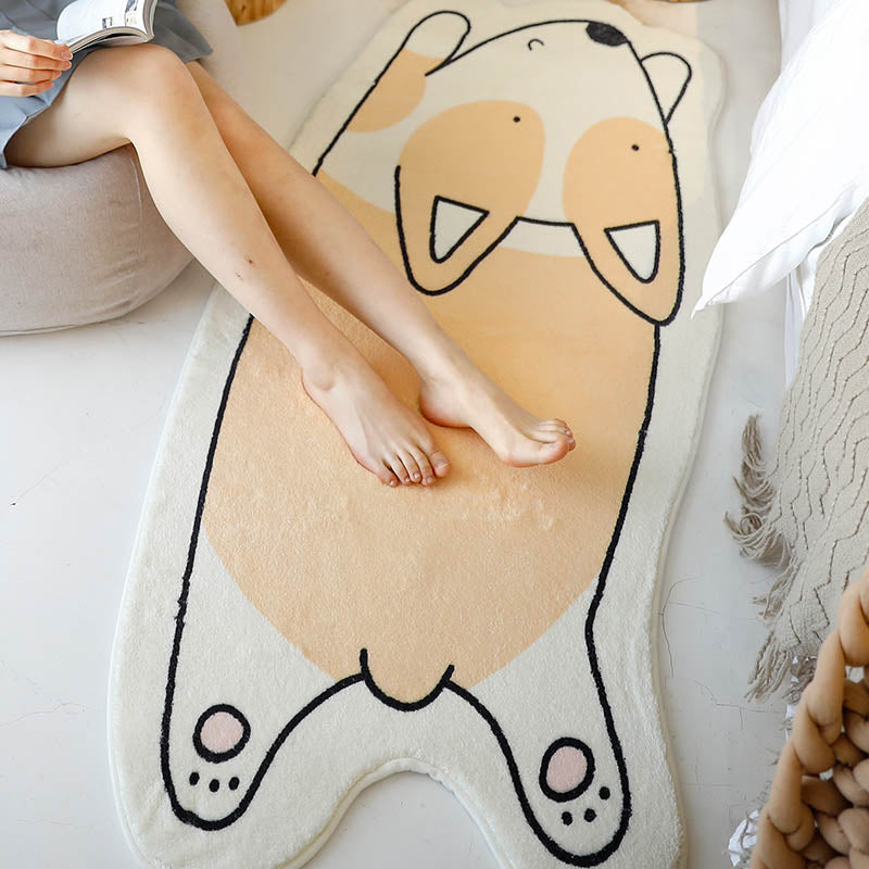 Avtoit | Innovative Shape Cartoon Rug Multi-Color Cute Area Rug Polyester Anti-Slip Mat Pet-Friendly Rug for Kids