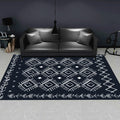 Avtoit | Modern geometric patterned rug multicolored polyester carpet anti-slip backing pet-friendly indoor rug for living room