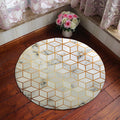 Avtoit | Unique geometric print rug Multicolored polyester rug Non-slip backing Machine washable indoor rug for the bedroom