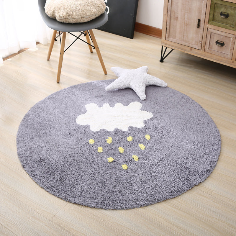 Avtoit | Beautiful Children's Room Rug Multicolor Cartoon Rug Cotton Non-Slip Floor Washable Rug