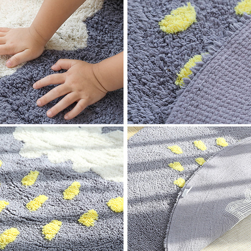 Avtoit | Beautiful Children's Room Rug Multicolor Cartoon Rug Cotton Non-Slip Floor Washable Rug
