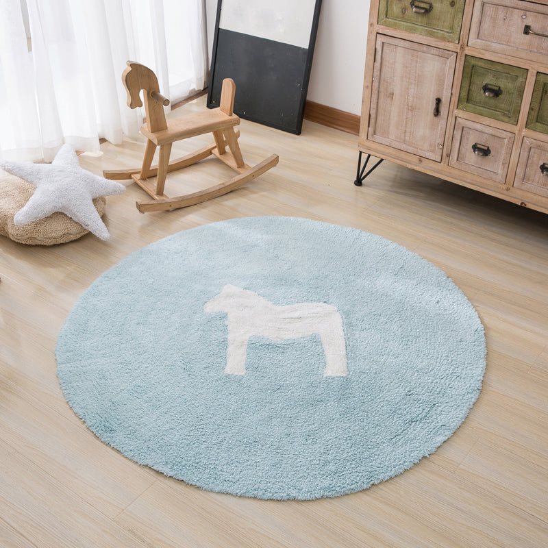 Avtoit | Classic Cartoon Print Rug Colorful Cotton Area Rug Pet-Friendly Washable Rug for the Children's Room