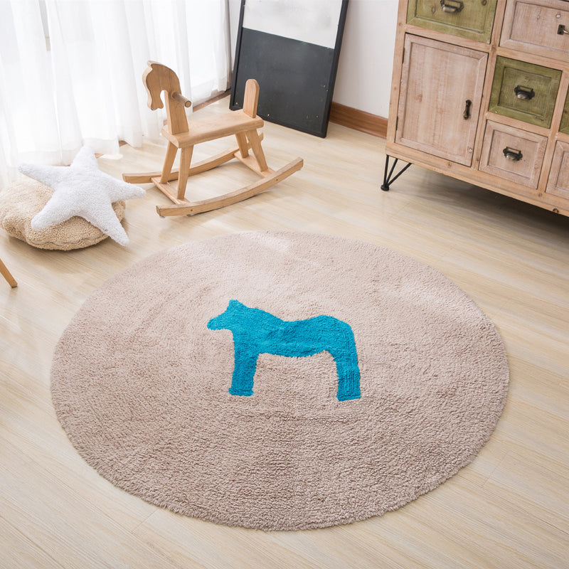 Avtoit | Classic Cartoon Print Rug Colorful Cotton Area Rug Pet-Friendly Washable Rug for the Children's Room