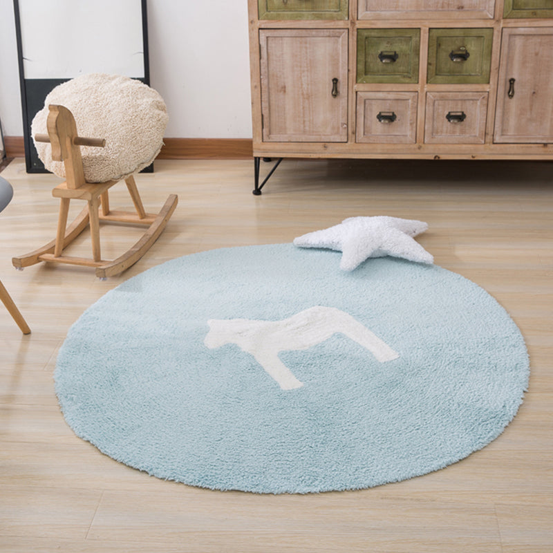 Avtoit | Classic Cartoon Print Rug Colorful Cotton Area Rug Pet-Friendly Washable Rug for the Children's Room