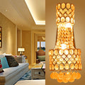 Avtoit | Beaded Wall Mount Light Vintage Metal 2 Bulbs Gold Wall Light with Cascading Clear Crystal Accents for Hallway