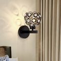 Avtoit | Dome Clear Crystal Wall Lamp Modernist Style 1 Bulb Black/Brass Finish Wall Lighting Fixture for Bedroom