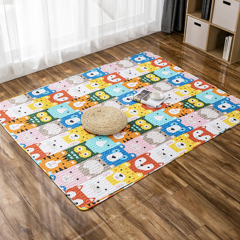 Avtoit | Comfort Kids Room Rug Multicolored Cartoon Rug Cotton Blend Pet-Friendly Easy Care Rug