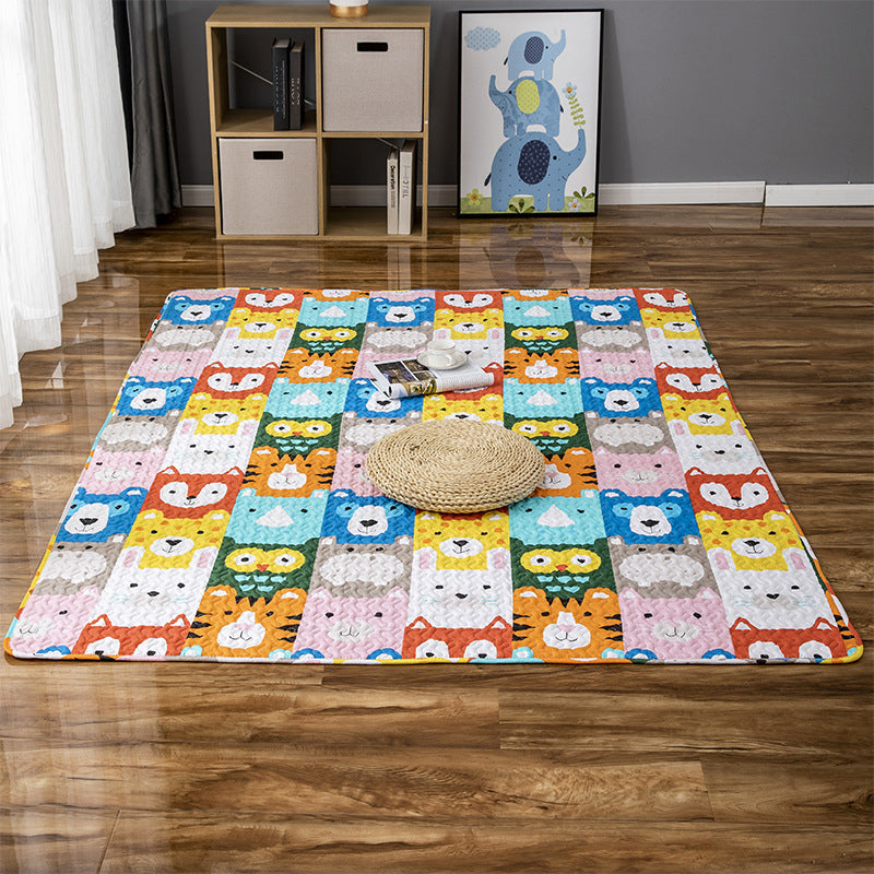 Avtoit | Comfort Kids Room Rug Multicolored Cartoon Rug Cotton Blend Pet-Friendly Easy Care Rug