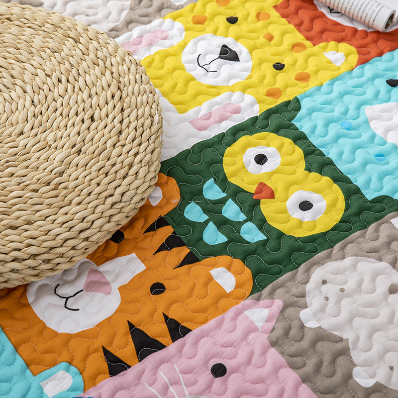 Avtoit | Comfort Kids Room Rug Multicolored Cartoon Rug Cotton Blend Pet-Friendly Easy Care Rug