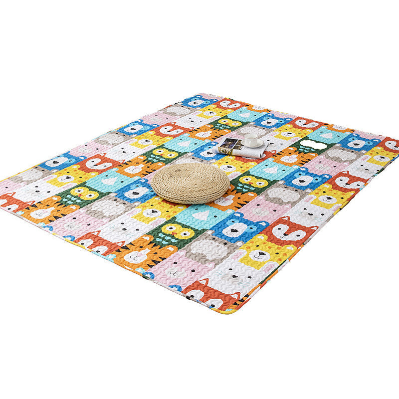 Avtoit | Comfort Kids Room Rug Multicolored Cartoon Rug Cotton Blend Pet-Friendly Easy Care Rug