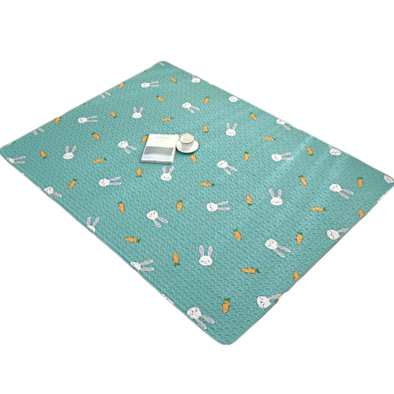 Avtoit | Beautiful Cartoon Print Rug Multicolored Cotton Area Rug Pet Friendly Machine Washable Rug for Children's Room