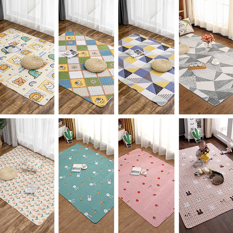 Avtoit | Beautiful children's room rug Colorful cartoon pattern rug Cotton non-slip backing pet-friendly rug