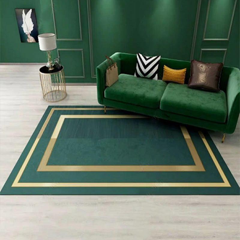 Avtoit | Luxury Living Room Rug Multicolor Geometric Pattern Rug Polyester Non-Slip Machine Washable Rug