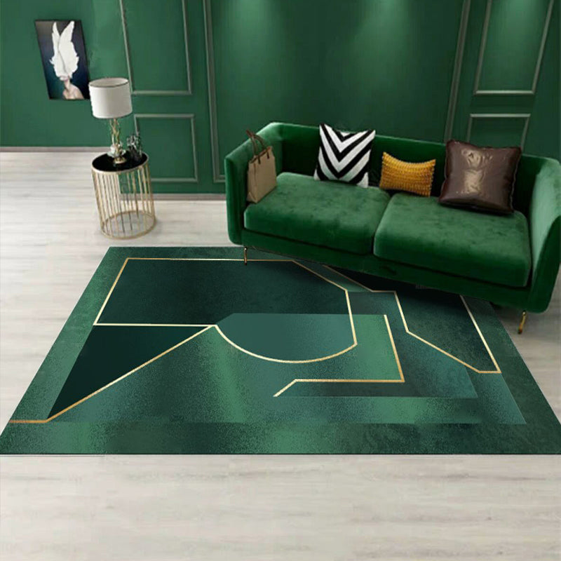 Avtoit | Luxury Living Room Rug Multicolor Geometric Pattern Rug Polyester Non-Slip Machine Washable Rug