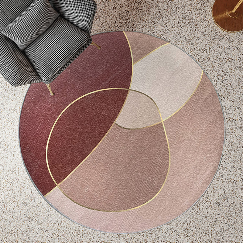 Avtoit | Unique Living Room Rug Multicolored Color Block Area Rug Synthetic Non-Slip Washable Rug