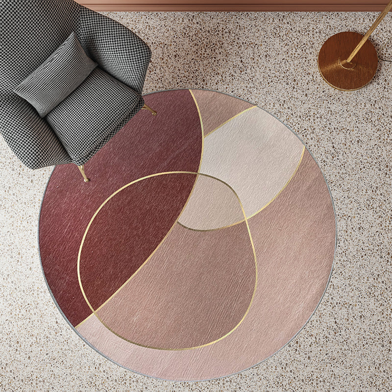 Avtoit | Unique Living Room Rug Multicolored Color Block Area Rug Synthetic Non-Slip Washable Rug