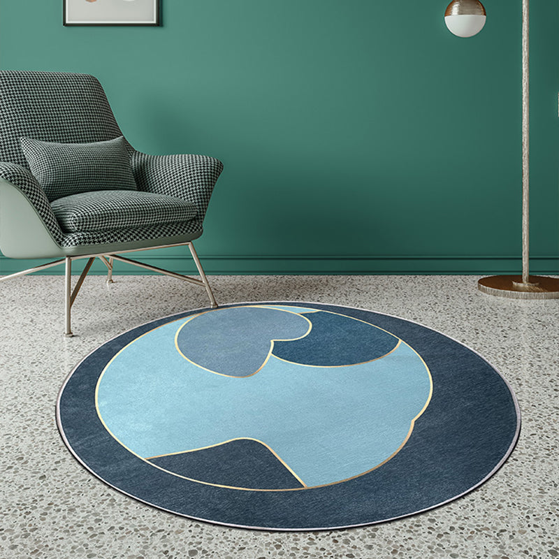 Avtoit | Unique Living Room Rug Multicolored Color Block Area Rug Synthetic Non-Slip Washable Rug