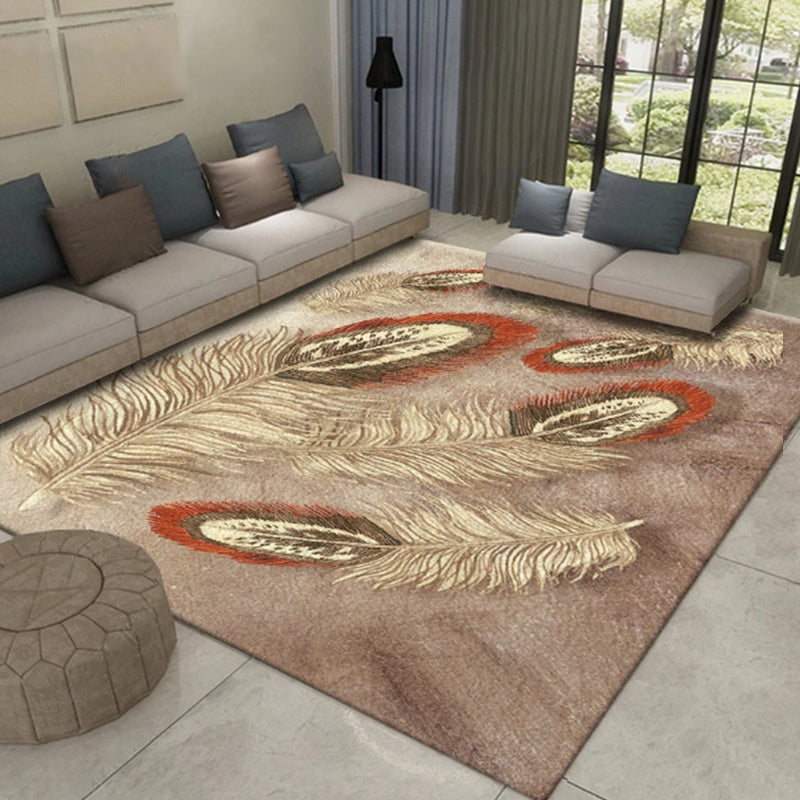 Avtoit | Western Plant Print Rug Multi-Color Polyester Area Rug Pet Friendly Stain Resistant Indoor Rug for Hall