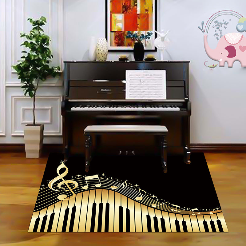 Avtoit | Multicolor bedroom rug funky music printed area rug polyester non-slip backing pet-friendly rug