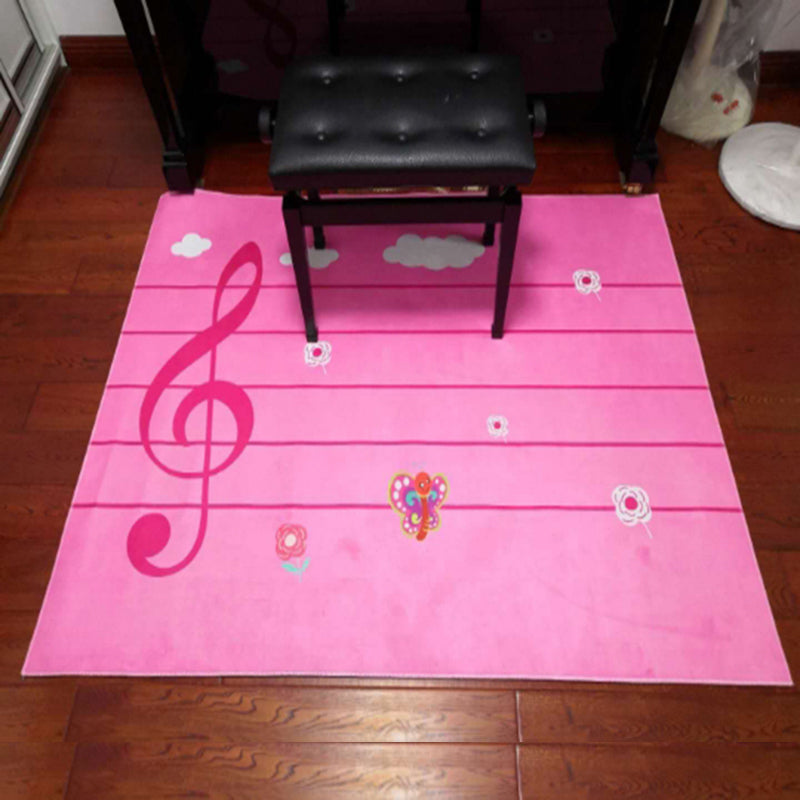 Avtoit | Multicolor bedroom rug funky music printed area rug polyester non-slip backing pet-friendly rug